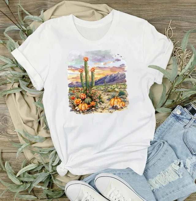 Avery Lane Gifts Fall Pumpkin Saratoga T-shirt hvid bomuld