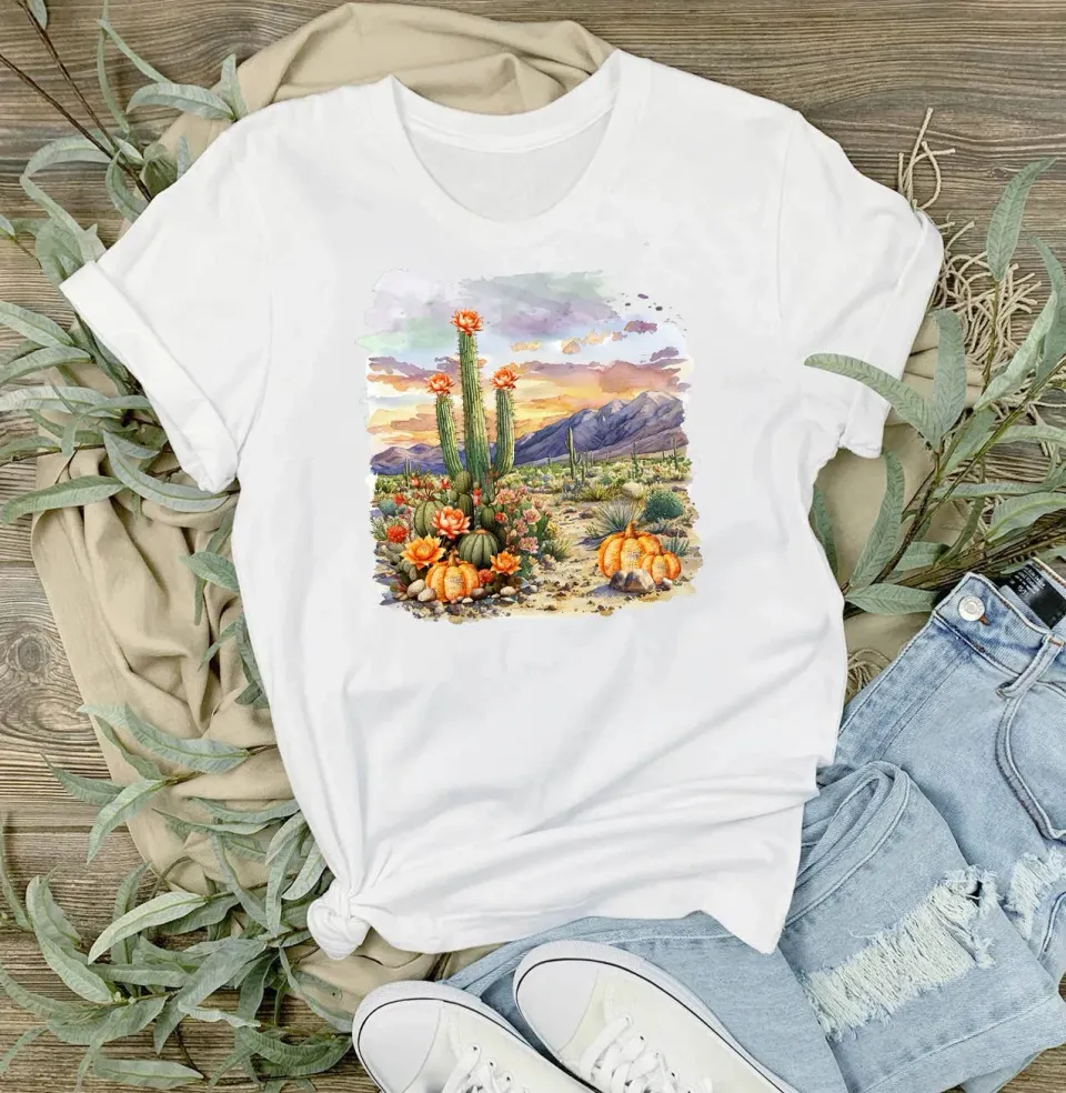Avery Lane Gifts Fall Pumpkin Saratoga T-shirt hvid bomuld