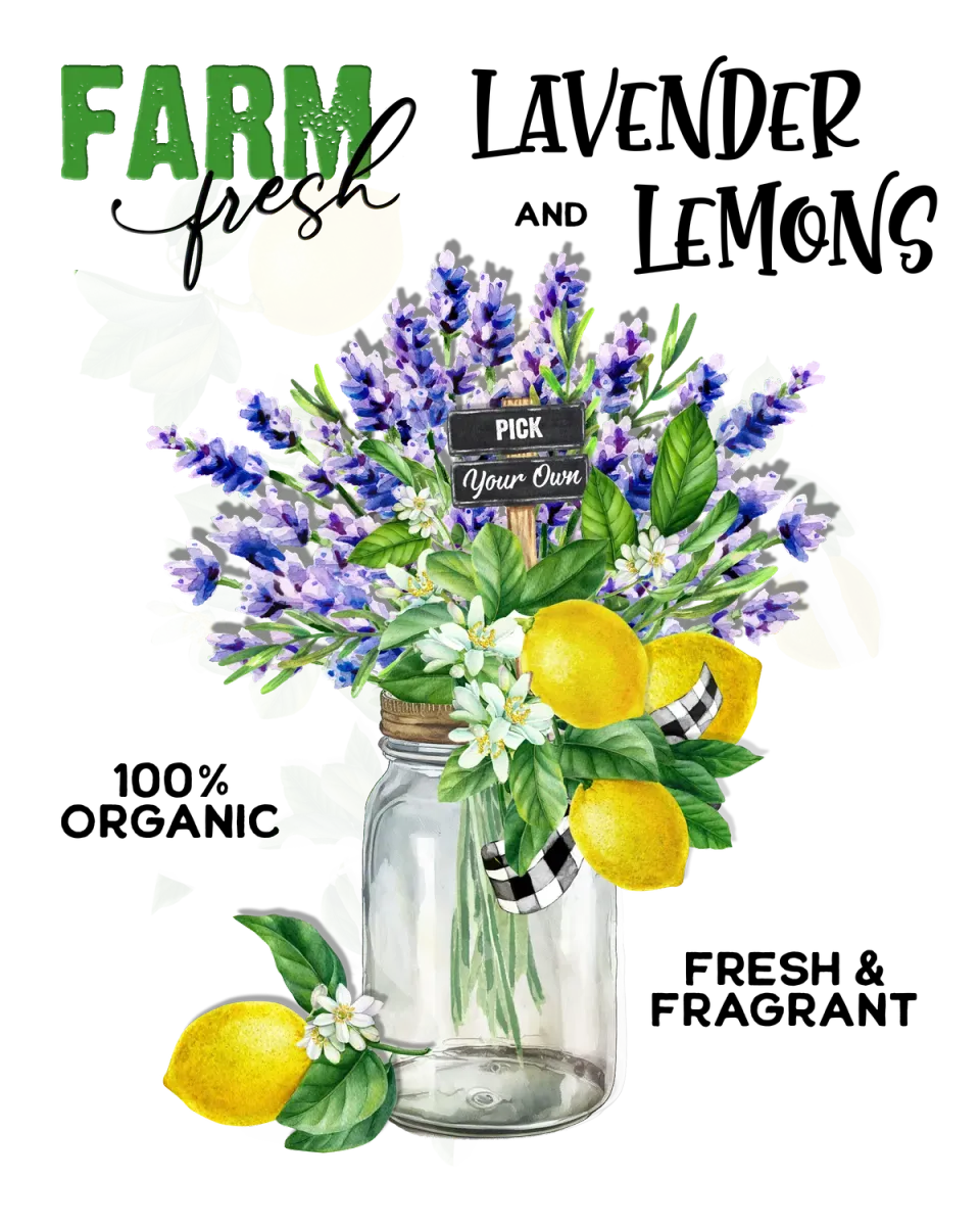 Avery Lane Gifts Country Lavender and Lemons plakat farmhouse