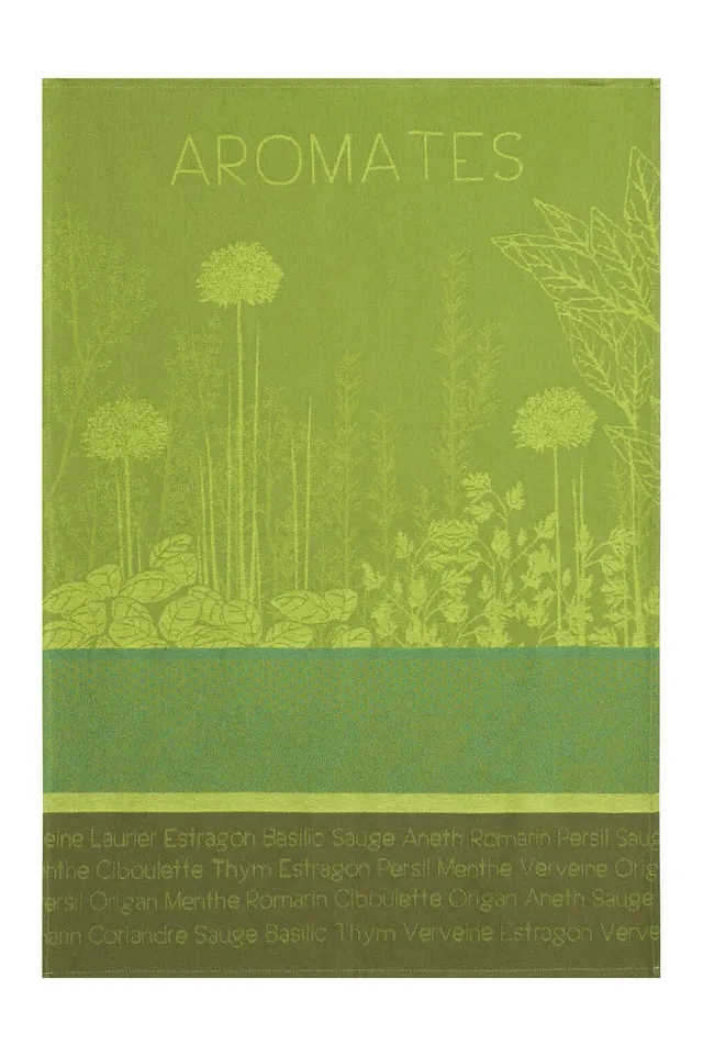 Coucke Garden Herbs viskestykke 50x75 cm grøn bomuld