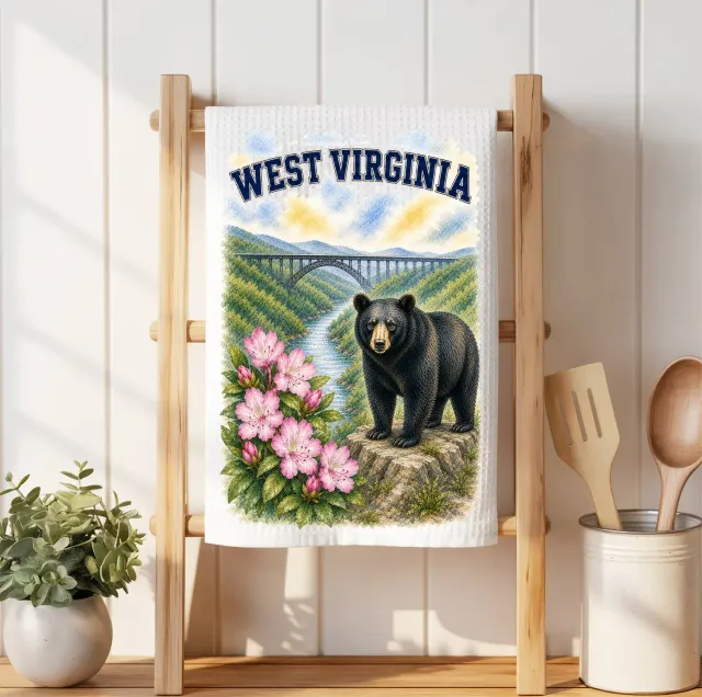 Avery Lane Gifts West Virginia State Bird and Animal håndklæde vaffel