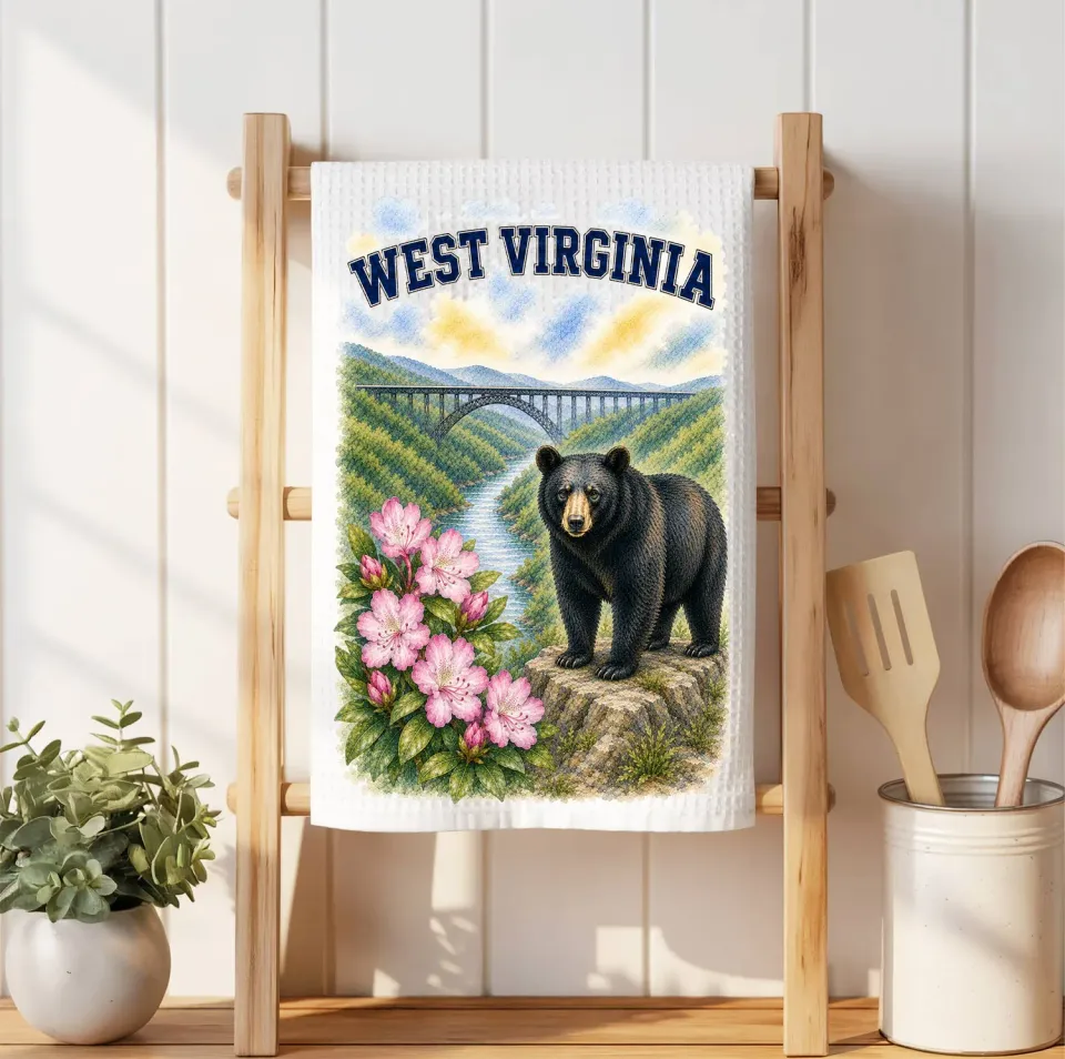Avery Lane Gifts West Virginia State Bird and Animal håndklæde vaffel