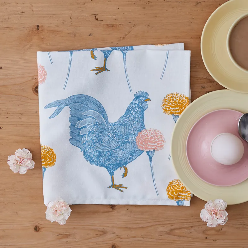 Thornback & Peel Chicken & Carnation Single serviet pastel