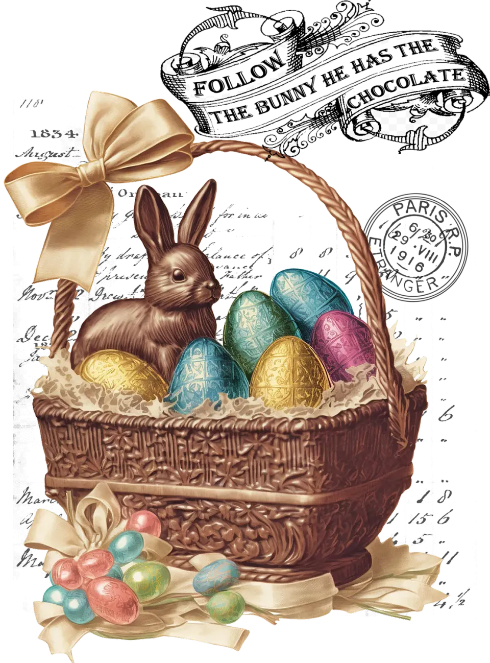 Avery Lane Gifts Follow the Bunny påskepynt chocolate