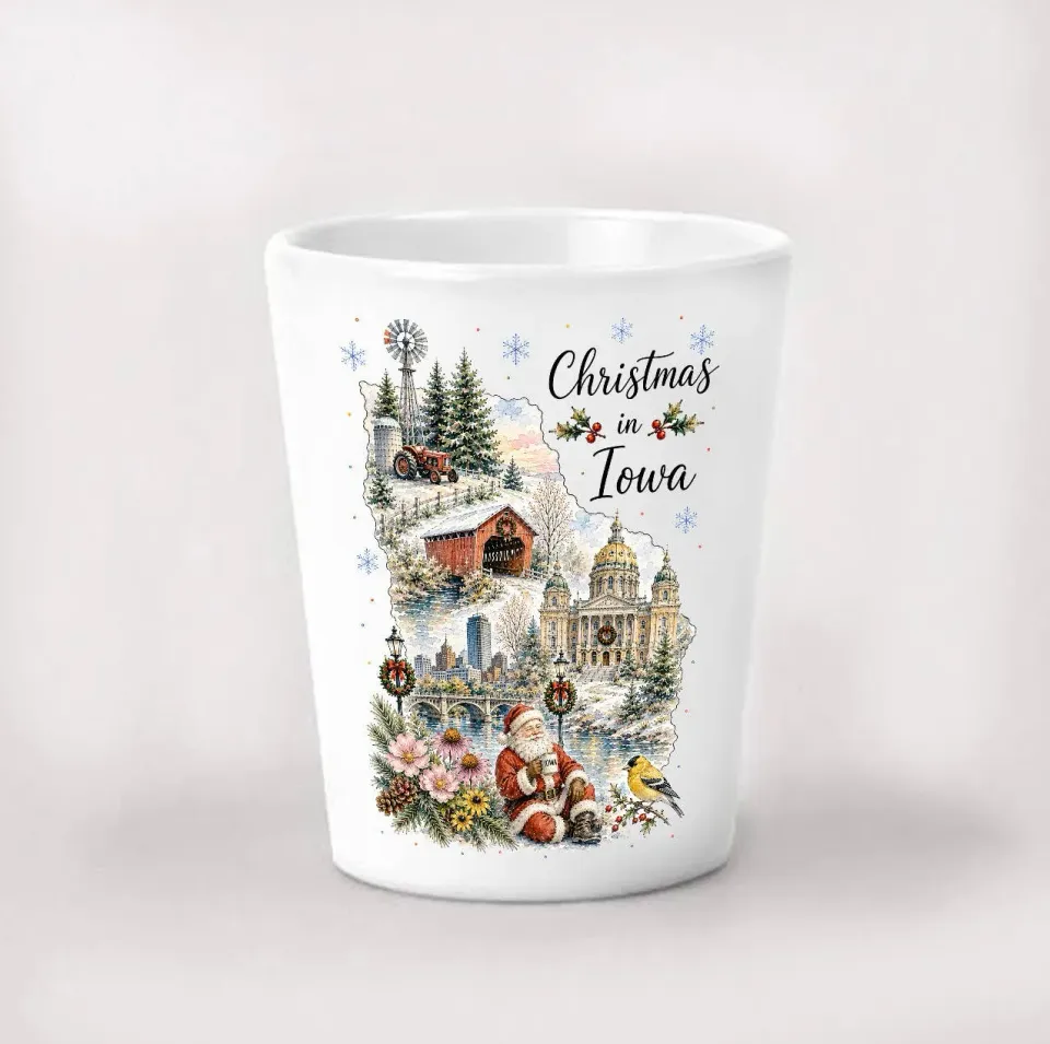 Avery Lane Gifts Christmas Iowa shotglas 44 ml kort