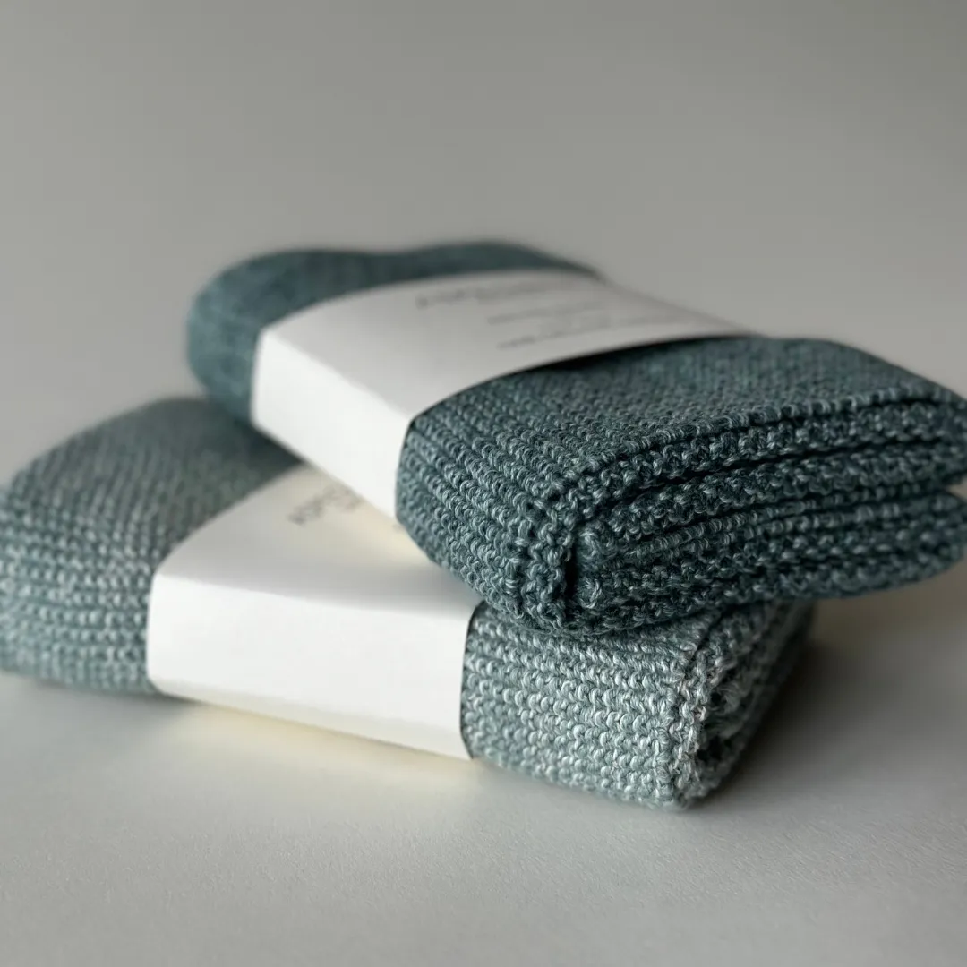 AspEgren Blend Seagreen Light strikket køkkenhåndklæde 40x50