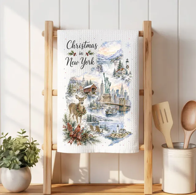 Avery Lane Christmas New York viskestykke vaffel 41x36 cm