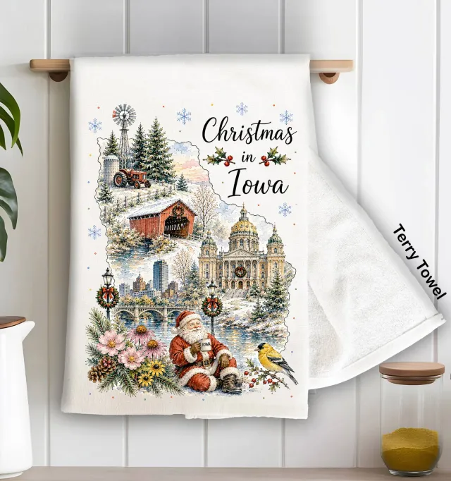 Avery Lane Gifts Christmas Iowa viskestykke terry 71x46 cm