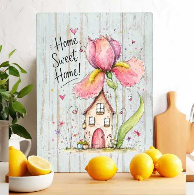 Avery Lane Gifts Home Sweet Home skærebræt glas 28x38 cm