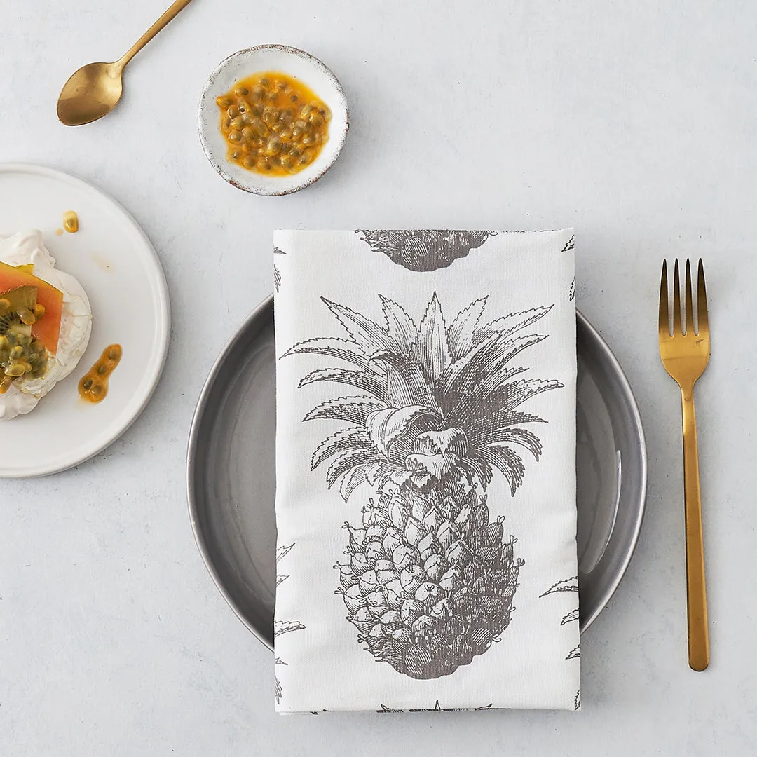 Thornback & Peel Pineapple serviet 45x45 grå bomuld