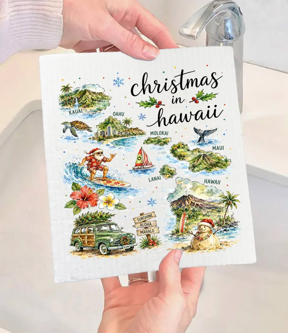 Avery Lane Gifts Christmas in Hawaii karklud Hawaii-kort komposterbar