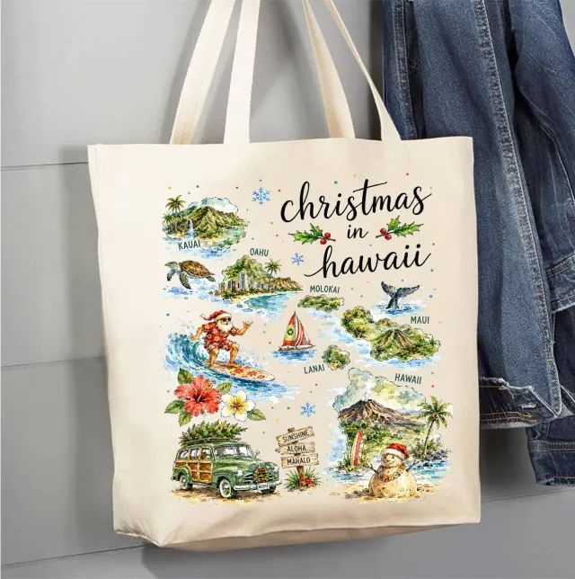 Avery Lane Gifts Christmas in Hawaii State Map mulepose bomuld