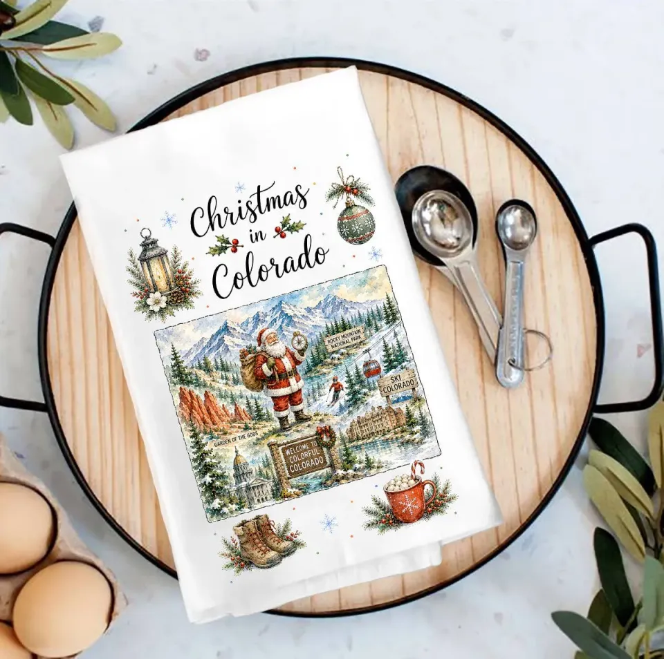 Avery Lane Gifts Christmas Colorado viskestykke bomuld 69x69 cm