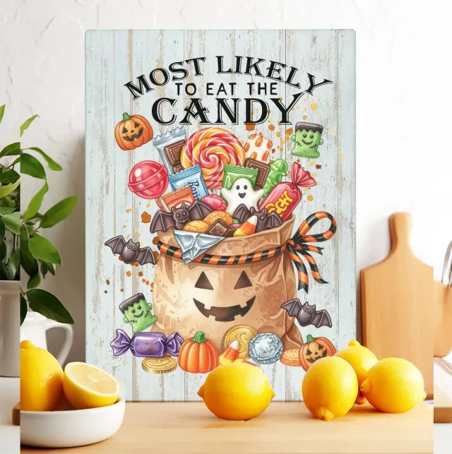Avery Lane Gifts Halloween Candy skærebræt glas 20x28