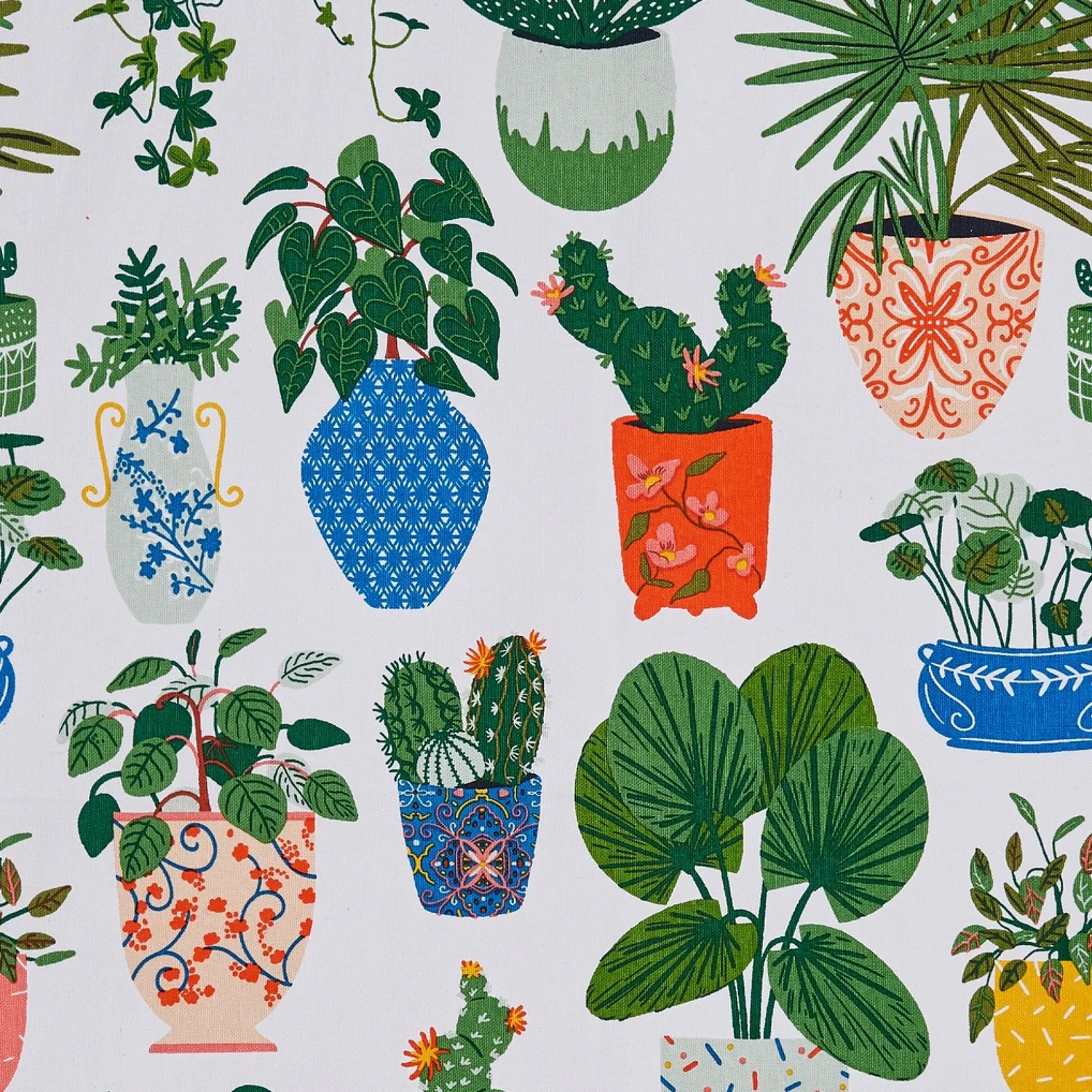 Ulster Weavers Pot Plants viskestykke grøn bomuld