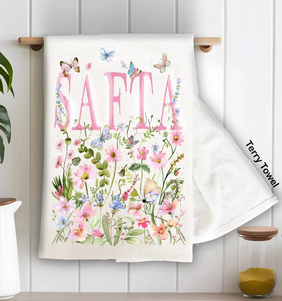 Avery Lane Wild Flowers viskestykke mors dag 100% bomuld