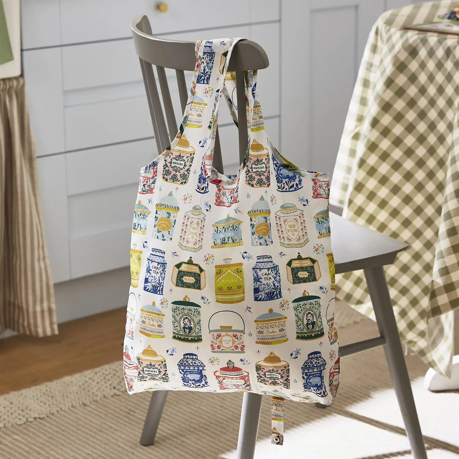 Ulster Weavers Tea Tins Foldable Tote Bag Medium mulepose multicolour