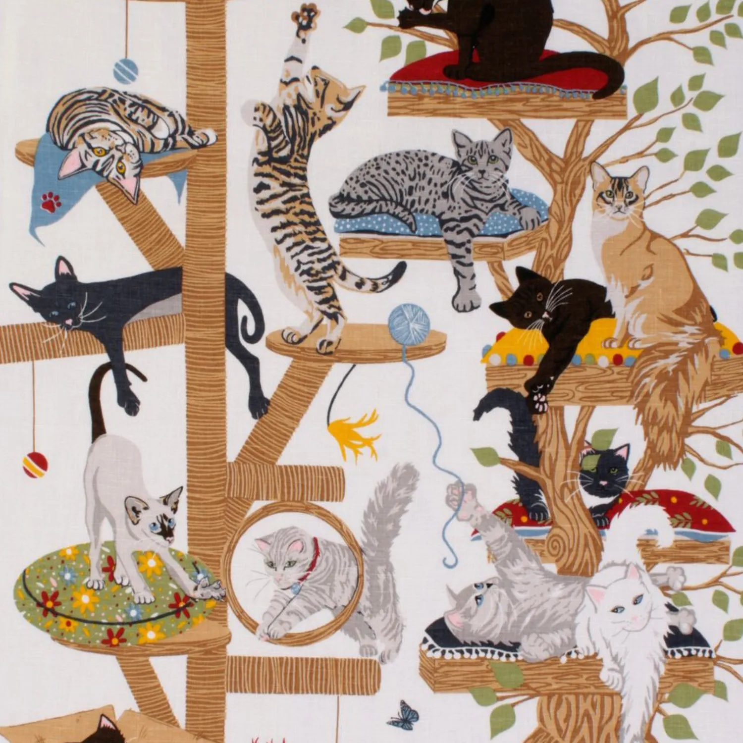 Ulster Weavers Moggie Mayhem viskestykke bomuld katte