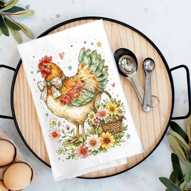 Avery Lane Gifts Watercolor Hen viskestykke bomuld 69 cm
