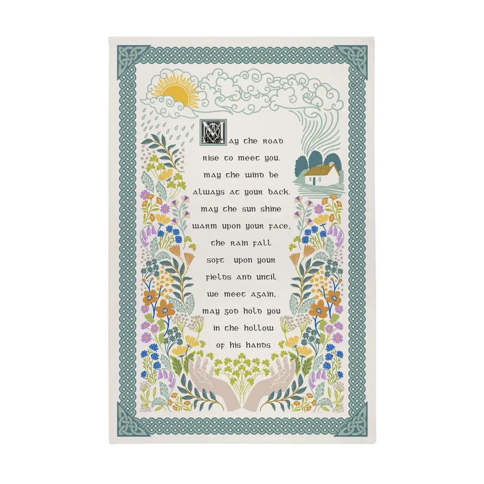 Ulster Weavers Irish Blessing viskestykke grøn bomuld