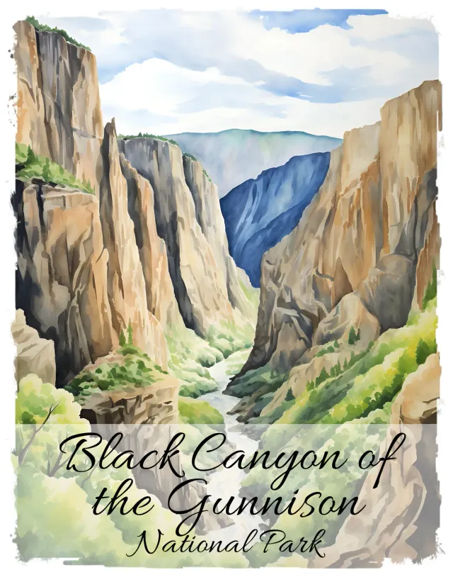 Avery Lane Gifts Black Canyon T-shirt Gunnison 100% bomuld