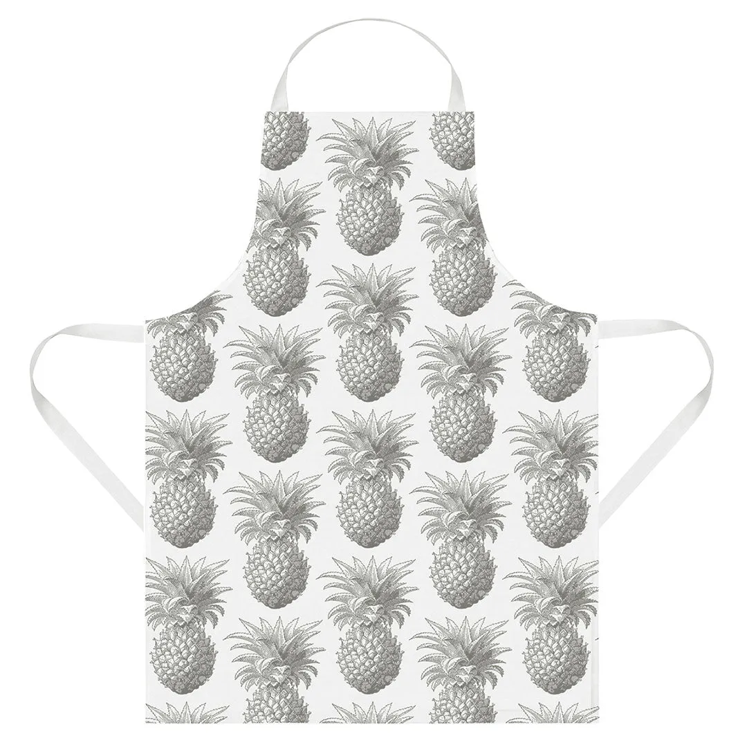 Thornback & Peel Pineapple forklæde grå bomuld 80cm