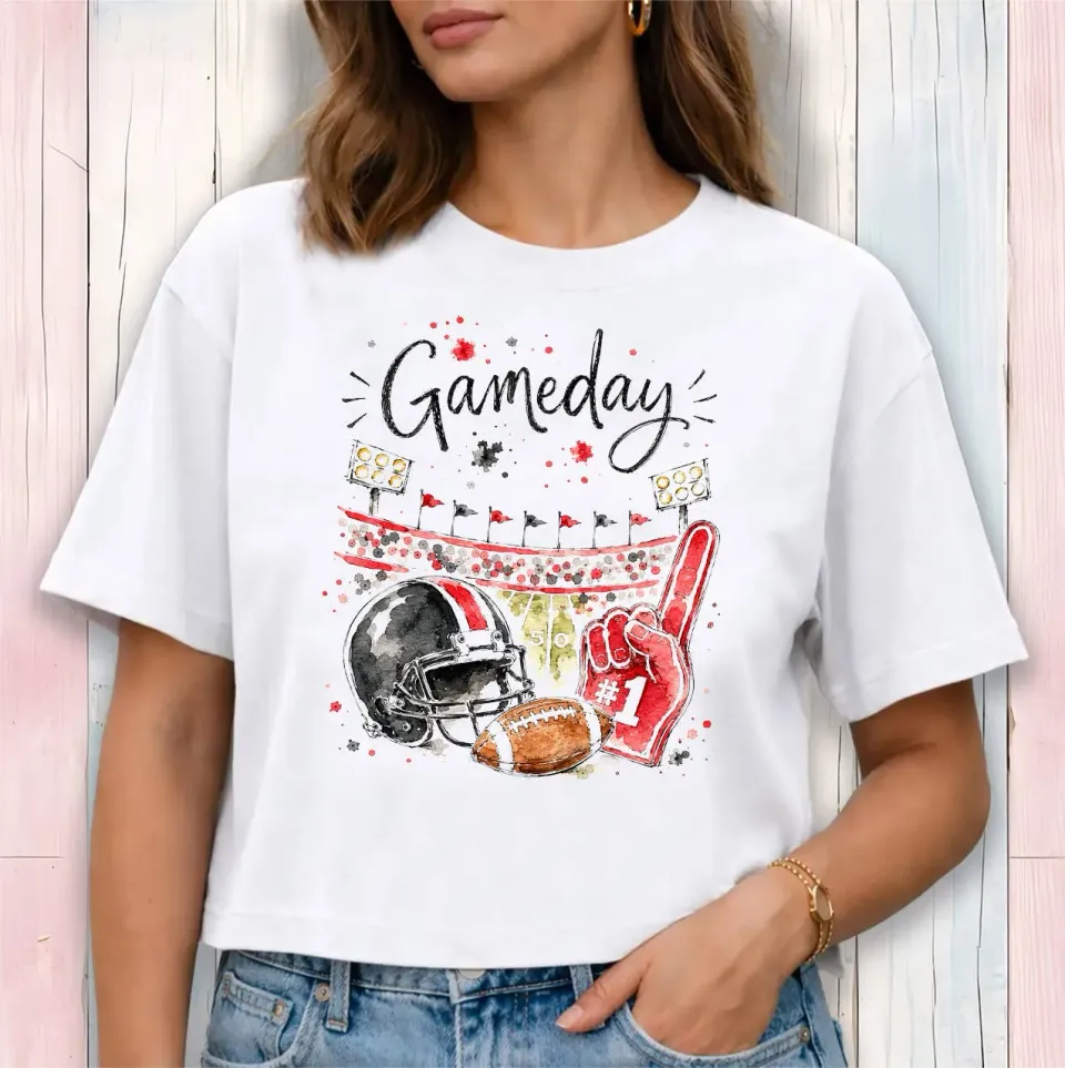 Avery Lane Gifts Gameday Football cropped T-shirt hvid