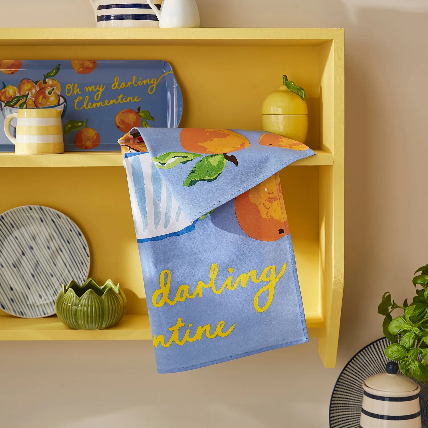 Ulster Weavers Summer Fruits viskestykke blå bomuld 74x48