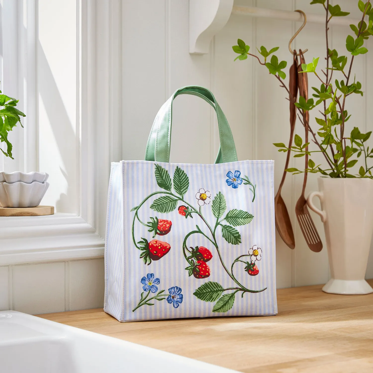 Ulster Weavers Strawberry Patch shopper lille grøn PVC