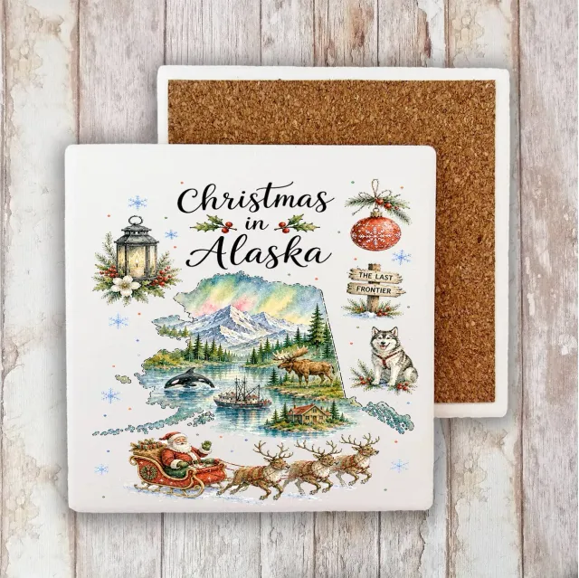 Avery Lane Gifts Alaska bordskåner sten 10x10 cm jul