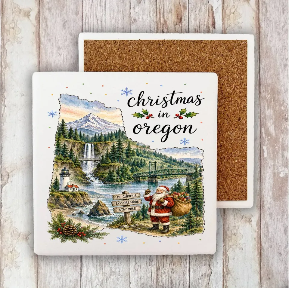 Avery Lane Gifts Christmas Oregon bordskåner 4x4 tommer sten