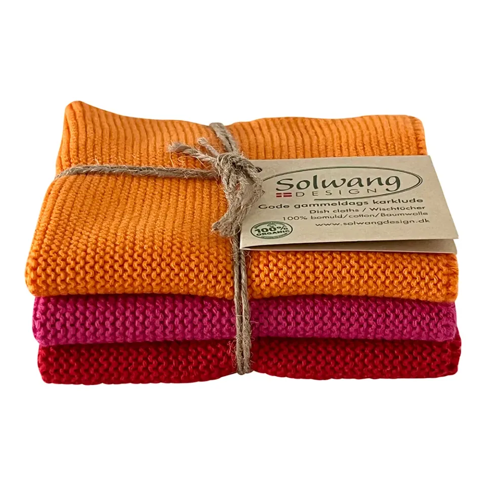 Solwang karklude 3 stk orange pink rød økologisk