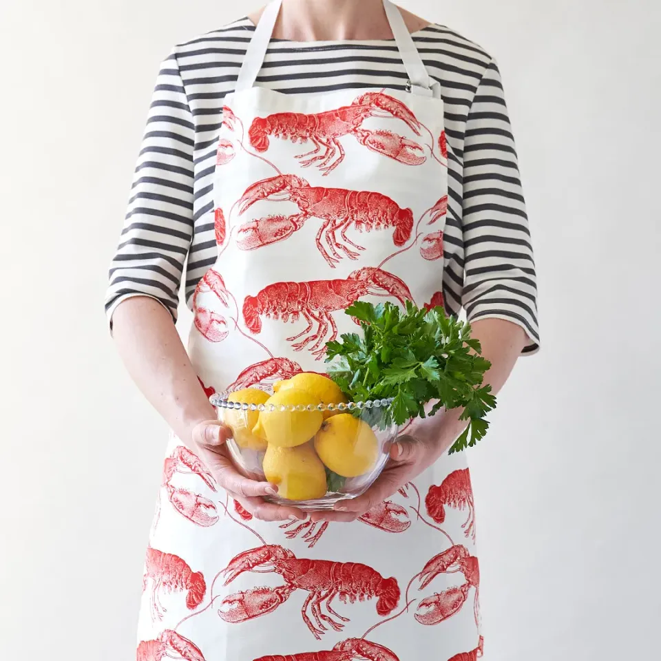 Thornback & Peel Lobster forklæde koralrød 60x80 bomuld