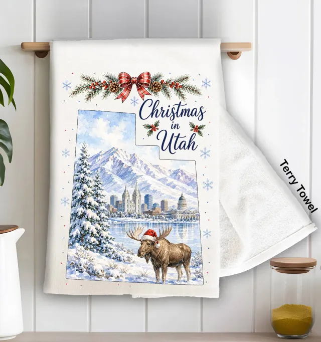 Avery Lane Gifts Christmas Utah viskestykke bomuld 71x46 cm