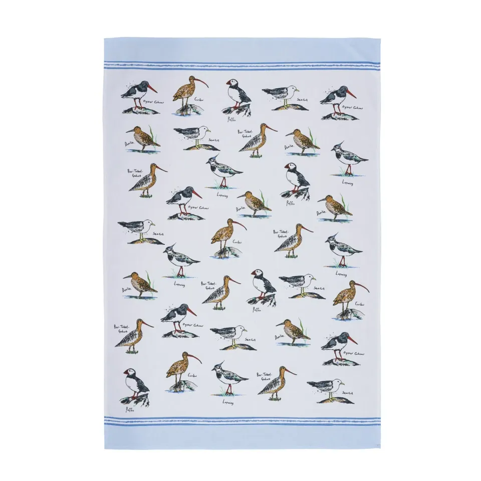 Ulster Weavers Coastal Birds viskestykke blå bomuld