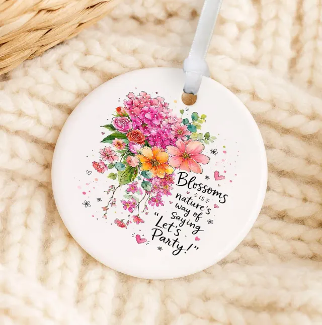 Avery Lane Gifts Lets Party Flowers ornament porcelæn