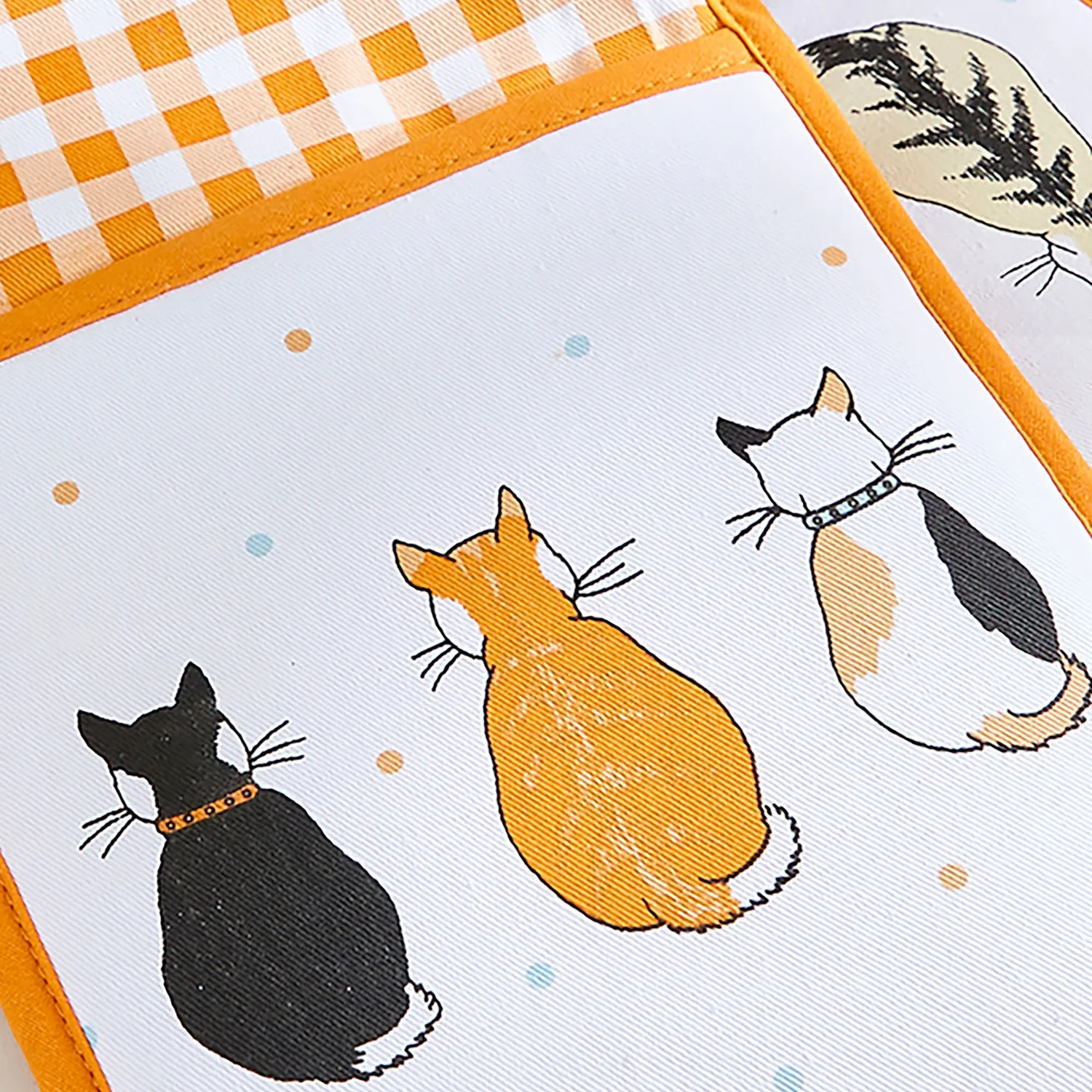 Ulster Weavers Cats in Waiting dobbelt ovnhandske orange bomuld