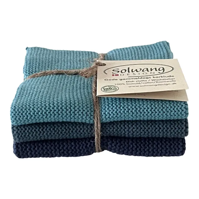 Solwang karklude Blue Peacock 3 stk økologisk bomuld