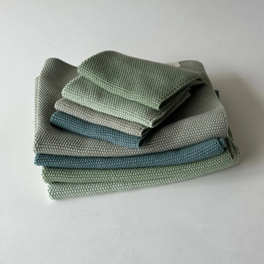 AspEgren Solid Tender Green strikket køkkenhåndklæde 40x50