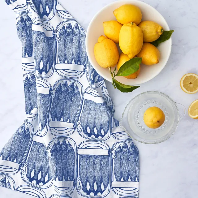 Thornback & Peel Sardine Delftblå viskestykke 50x70 bomuld