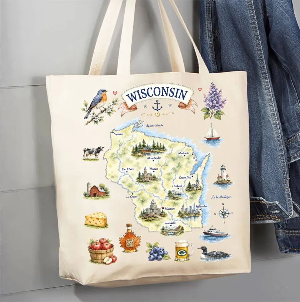 Avery Lane Gifts Wisconsin mulepose bomuld 41x38 cm