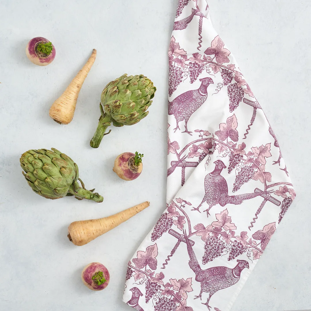 Thornback & Peel Pheasant & Vine viskestykke 47x77 cm hvid