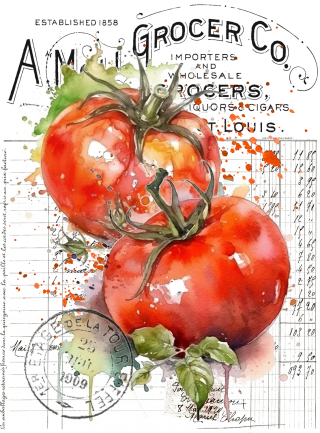 Vintage Farmhouse Vegetables køkkenbillede grafik tilbud