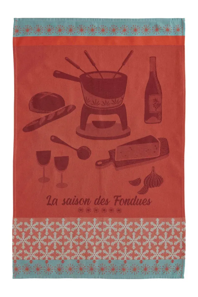 Coucke Fondue Season viskestykke rød 50x75 bomuld