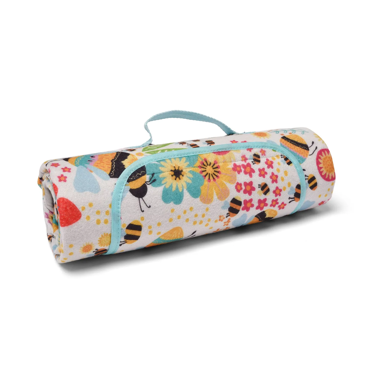 Ulster Weavers Buzzy Bee picnictæppe okker 135x150 cm vandtæt