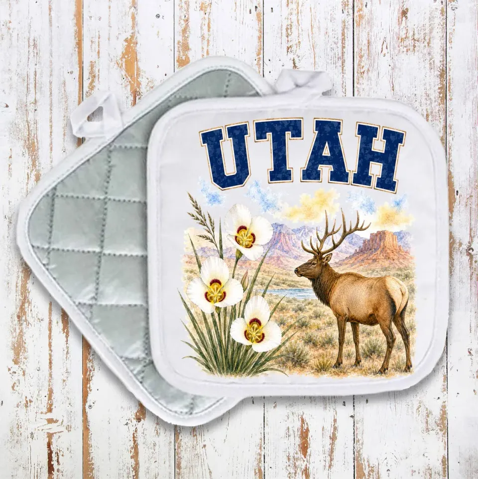 Avery Lane Gifts Utah State Bird grydelap quiltet 20x20 cm
