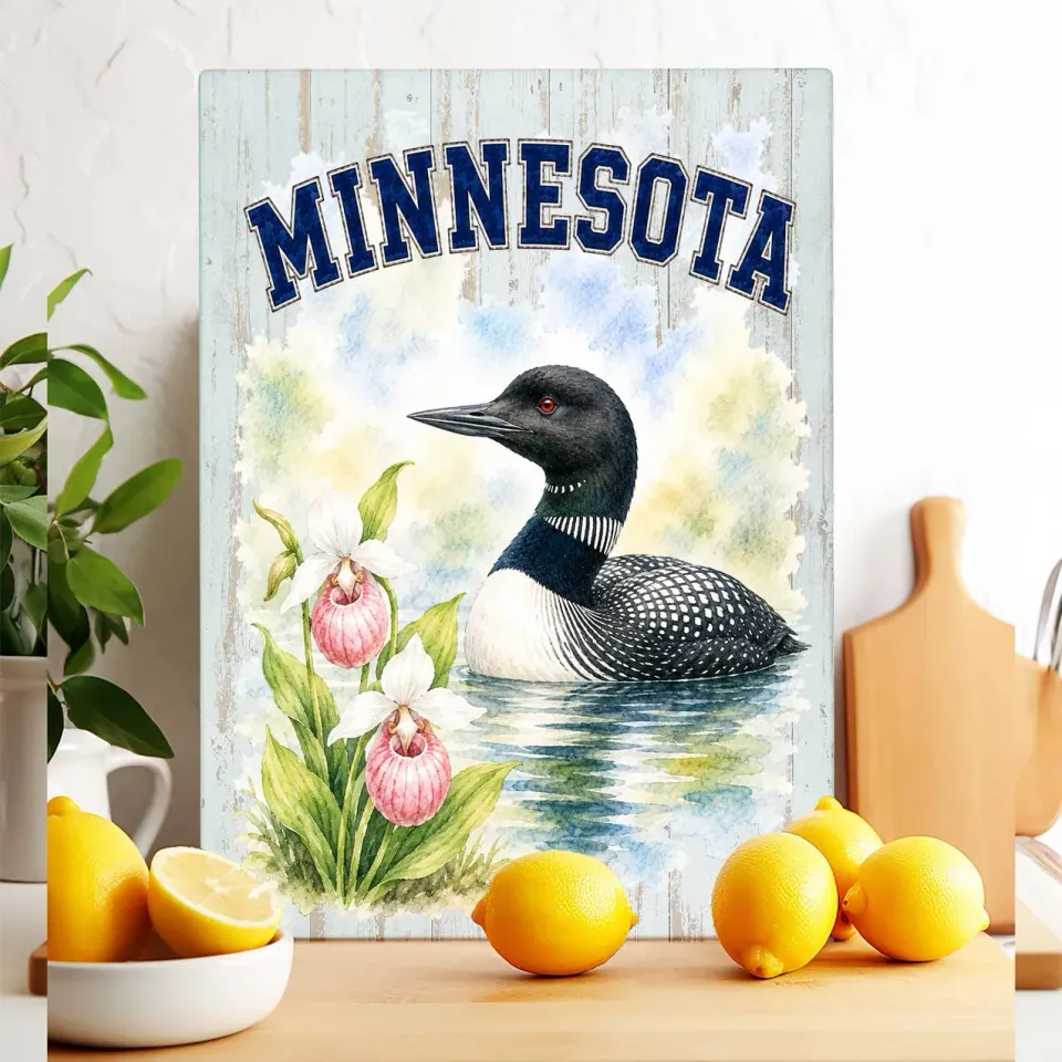 Avery Lane Gifts Minnesota State Bird and Animal glasskærebræt 28x38 cm motiv