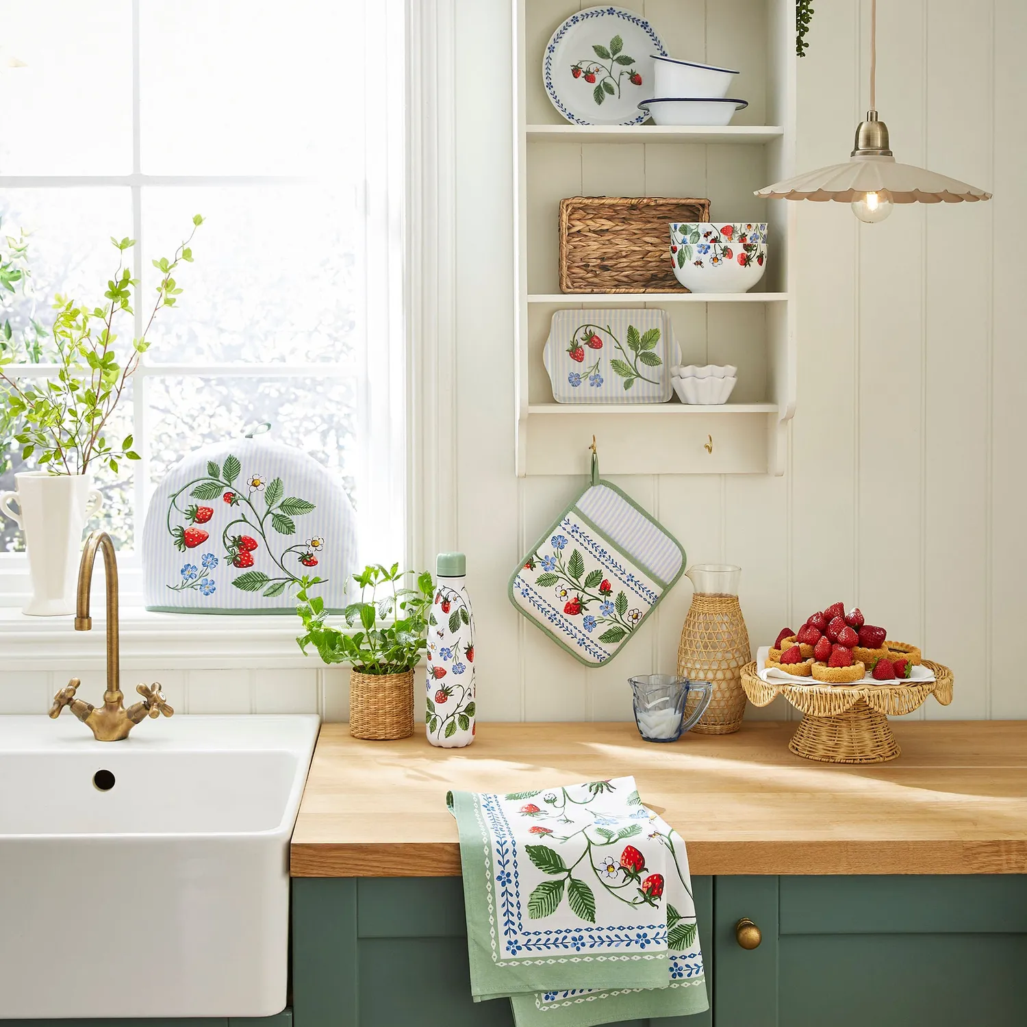 Ulster Weavers Strawberry Patch forklæde grøn jordbær