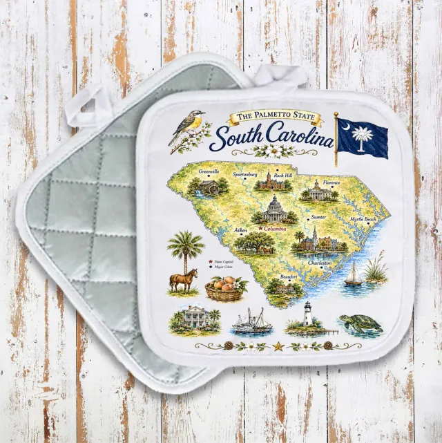 Avery Lane State Map South Carolina grydelap bomuld
