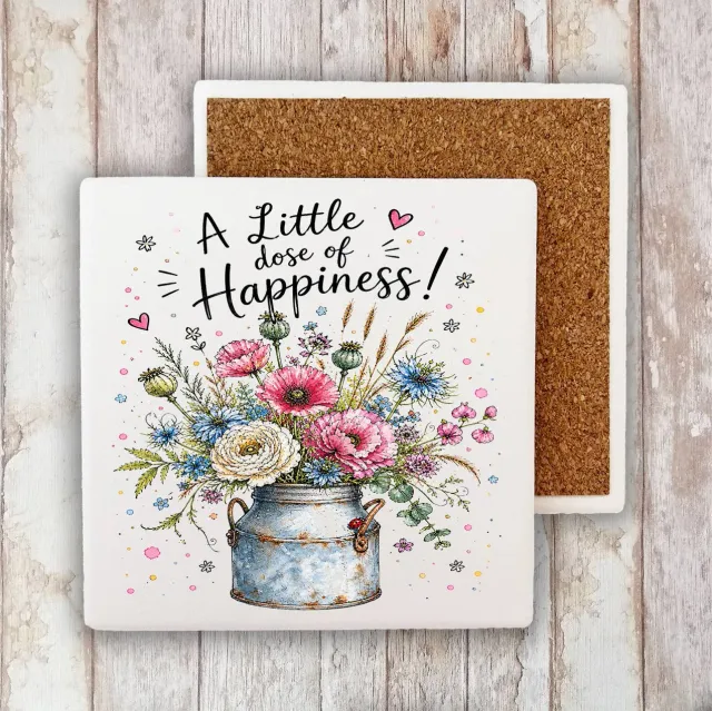Avery Lane Gifts Happiness Flowers bordskåner 10x10 cm sten